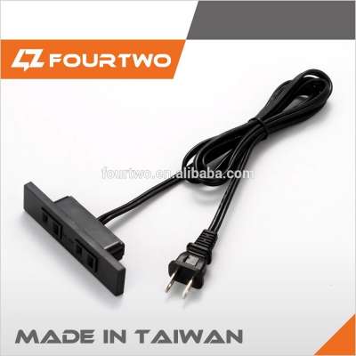 Taiwan portable new product cns pse approval vff 2.0 2c 1.8M black travel extension cord