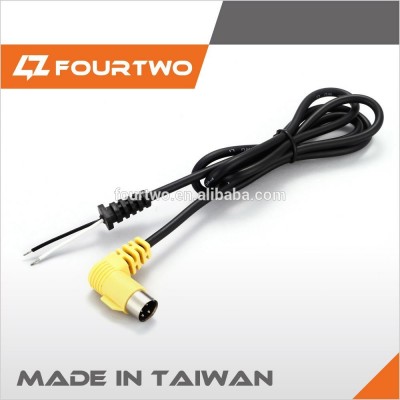 Made in Taiwan yellow electric dc angle plug with electrical wires